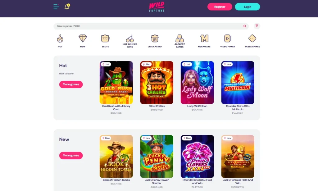 Wild Fortune Australian game lobby