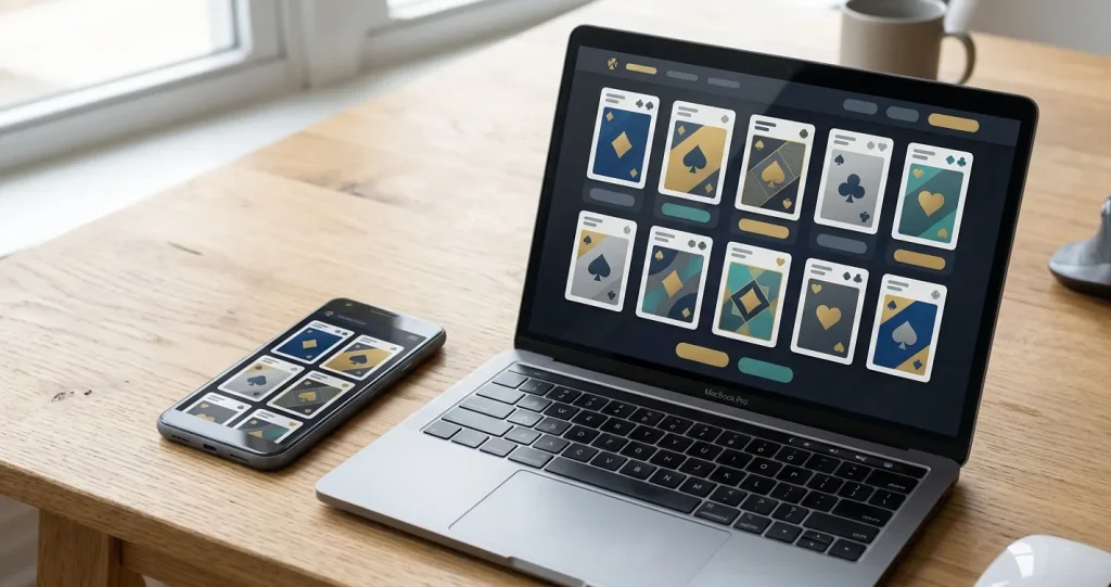 Generic illustration of responsive casino access on a smartphone and desktop screen
